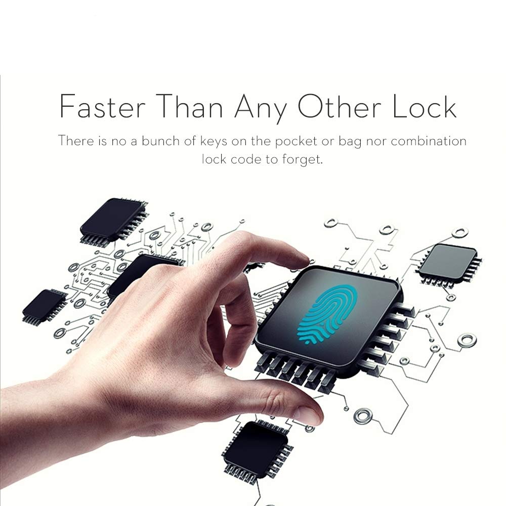 Buyter APP Bluetooth Rechargeable Smart Touch Étanche Reconnaissance d'empreintes digitales Cadenas sans clé de sécurité (Empreinte Digitale +APP)
