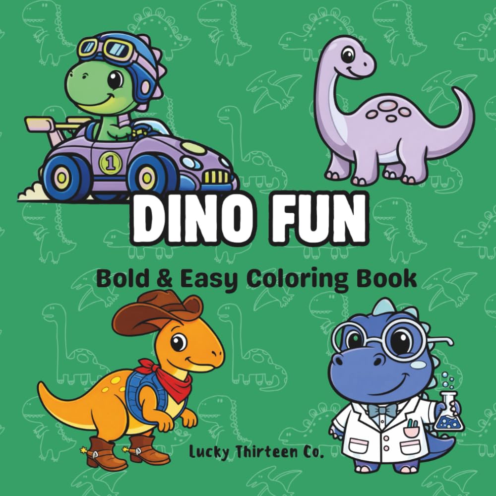 Dino Fun: Bold & Easy Coloring Book