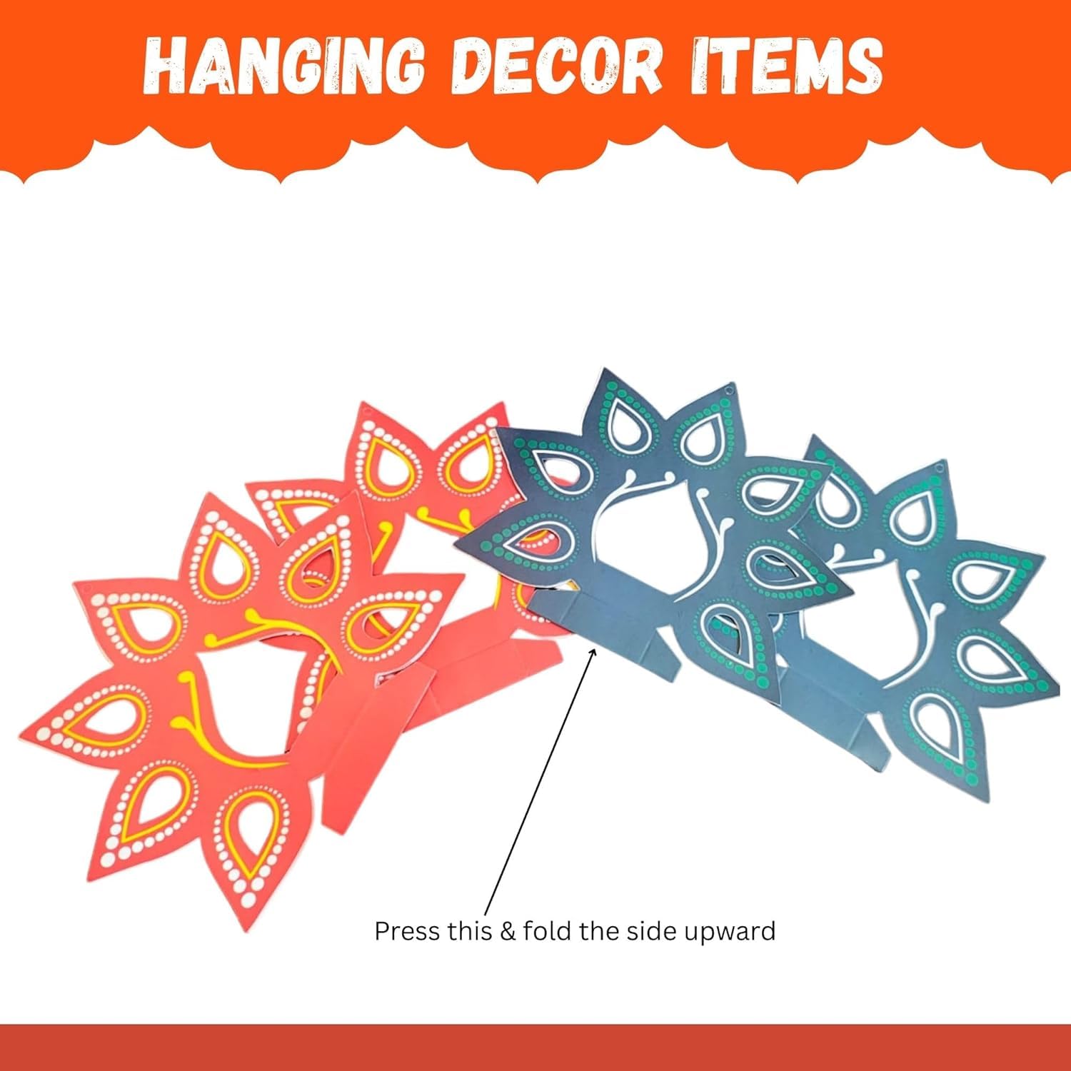 FI - FLICK IN 20 Pcs Mystic Multicolor Printed Paper Lanterns for Festival Happy Diwali/Christmas/New Year Hanging Decor Festive laterns (Pack of 20) 2