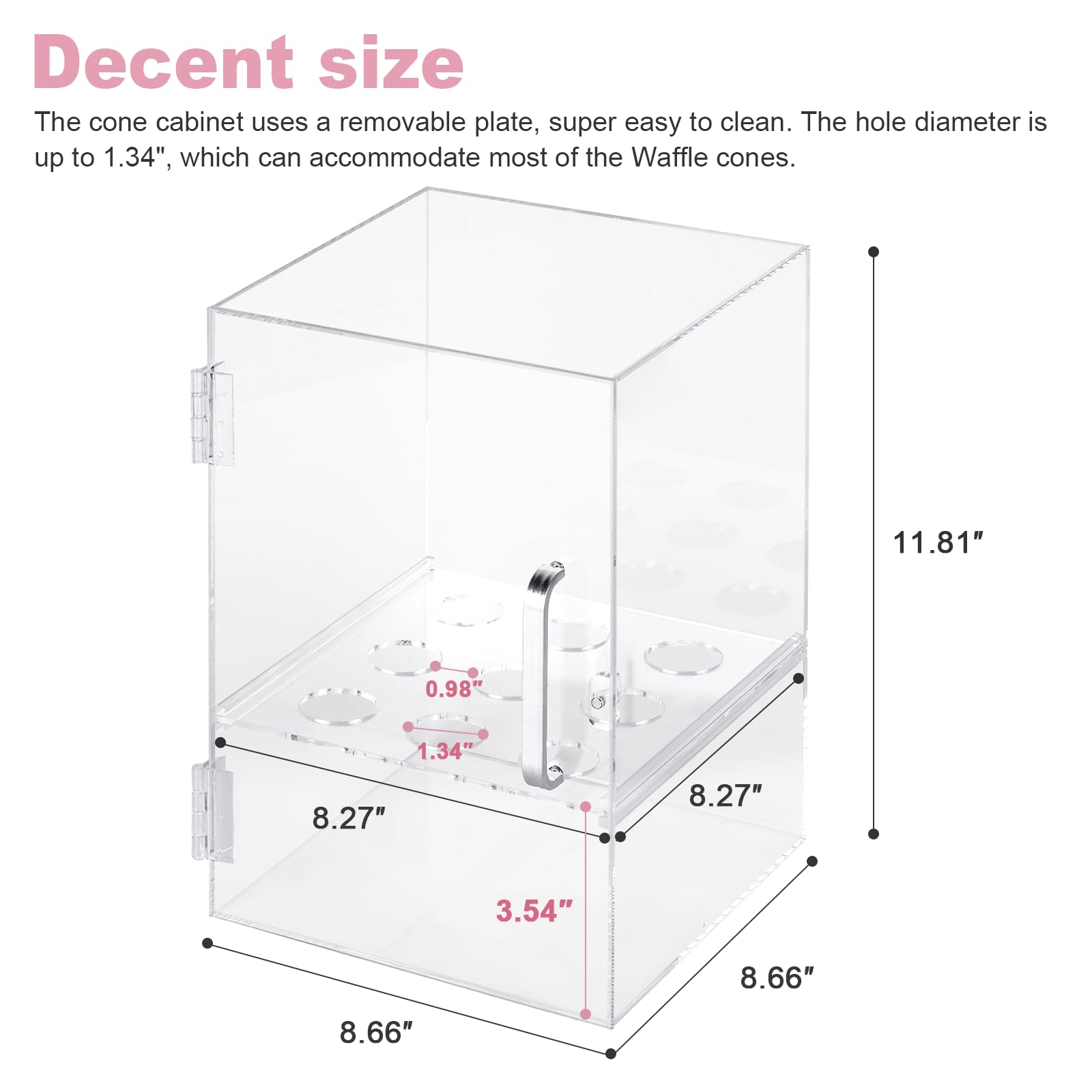Eistütenhalter aus Acryl, 9 Löcher, Schrank mit 10 Tassen, Vitrinenständer für Tüten, Desserts, Sushi