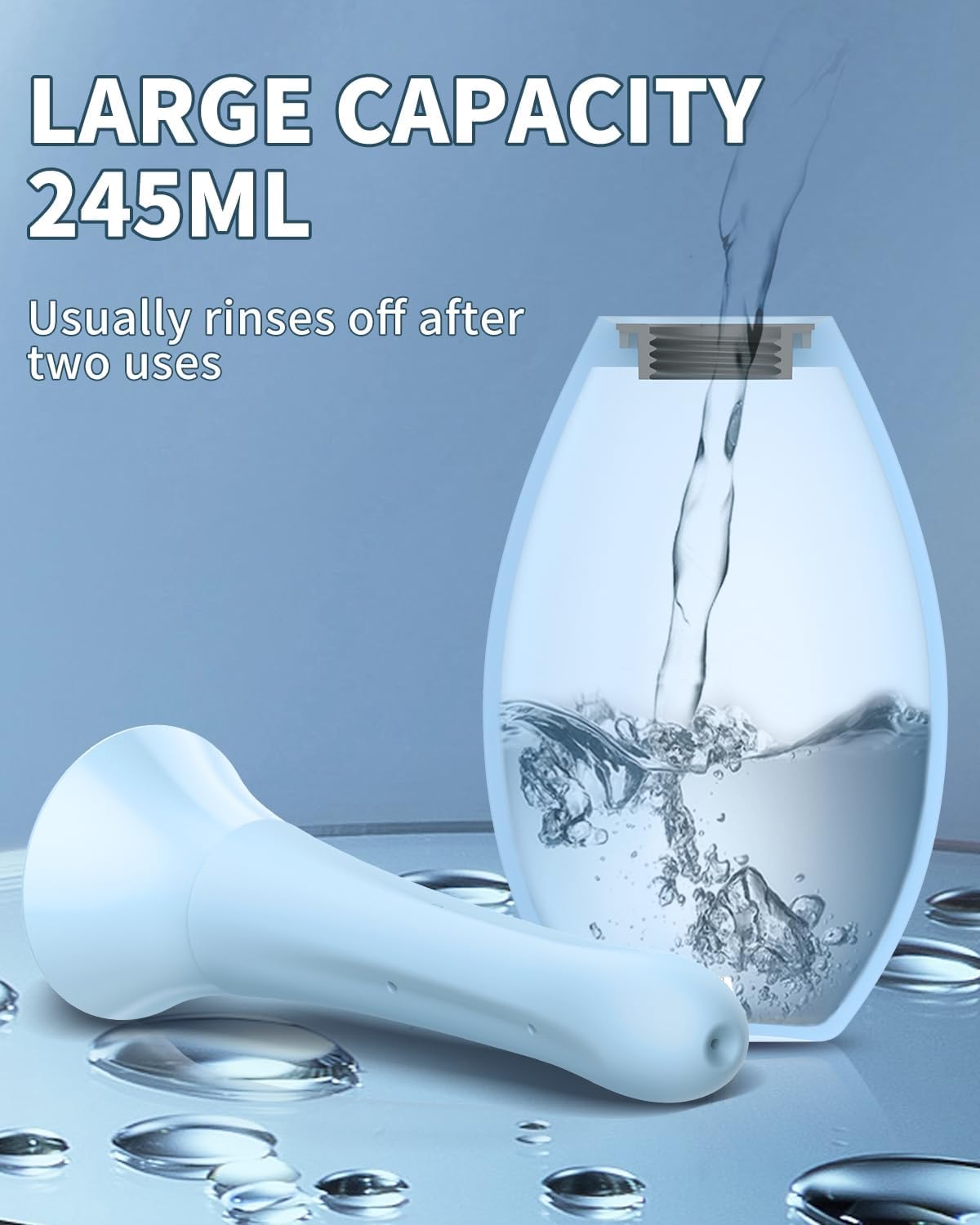 Clistere Per Pulizia Ano Anale - Peretta per Clistere Adulti può Essere Collegato al Tubo della Doccia, Peretta Evacuativa Doccino Anale Lavanda Vaginale per Uomini Donne 245ML（Blu）