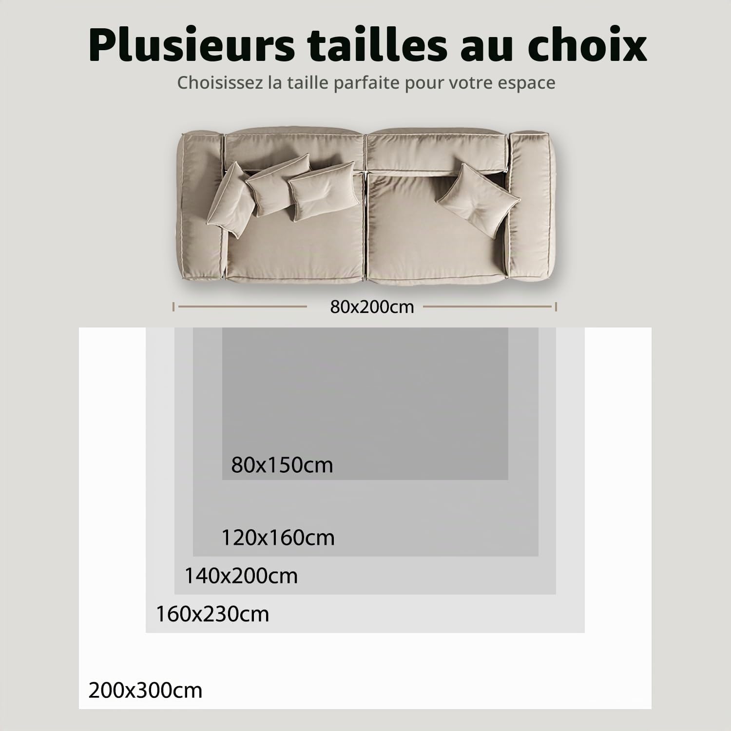Tapis bohème, lavable, 200 x 300 cm, grand tapis de salon, à poils courts, design vintage oriental, doux, antidérapant, pour chambre à coucher, salle à manger, cuisine, bord ondulé, beige
