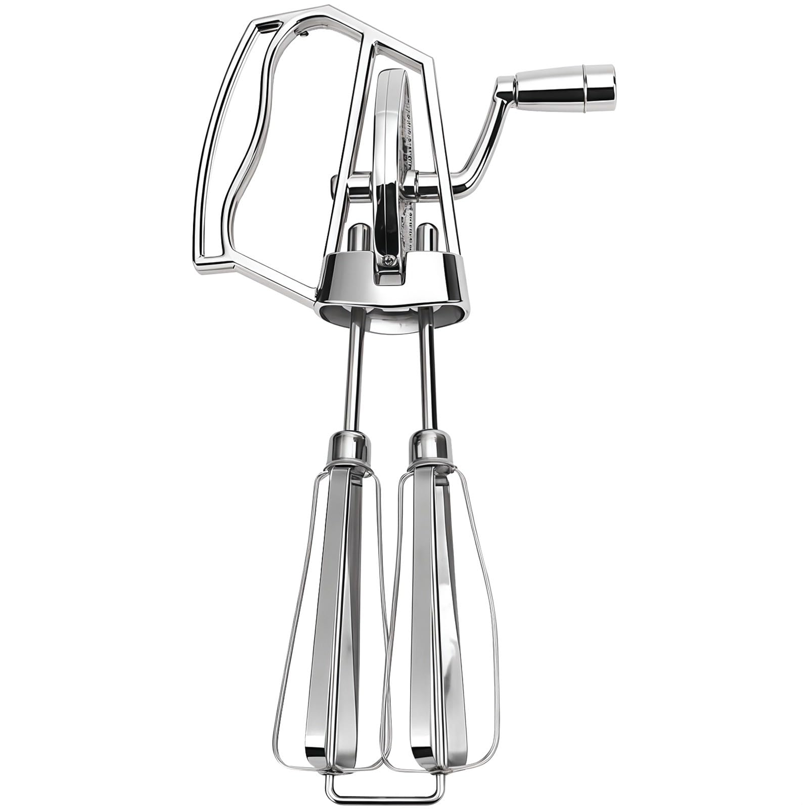 Stainless Steel Manual Egg Beater Hand Crank Mixer with Dual Rotating Whisks Ergonomically Designed Handle Perfect for Whisking