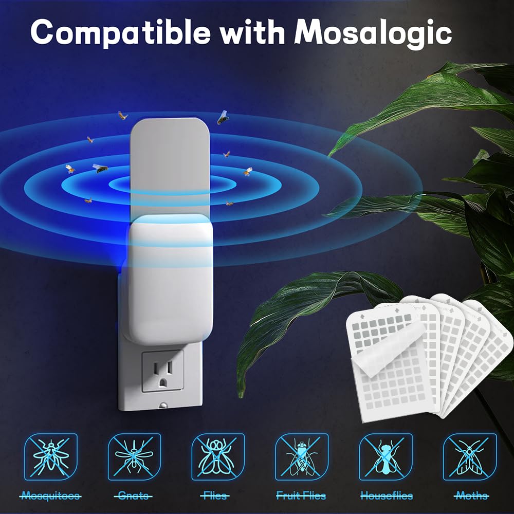 40 Pack Refills Compatible with Mosalogic Plug-in Device, Replacement Sticky Glue Cards, Glue Board Refills, 1:1 Build Size