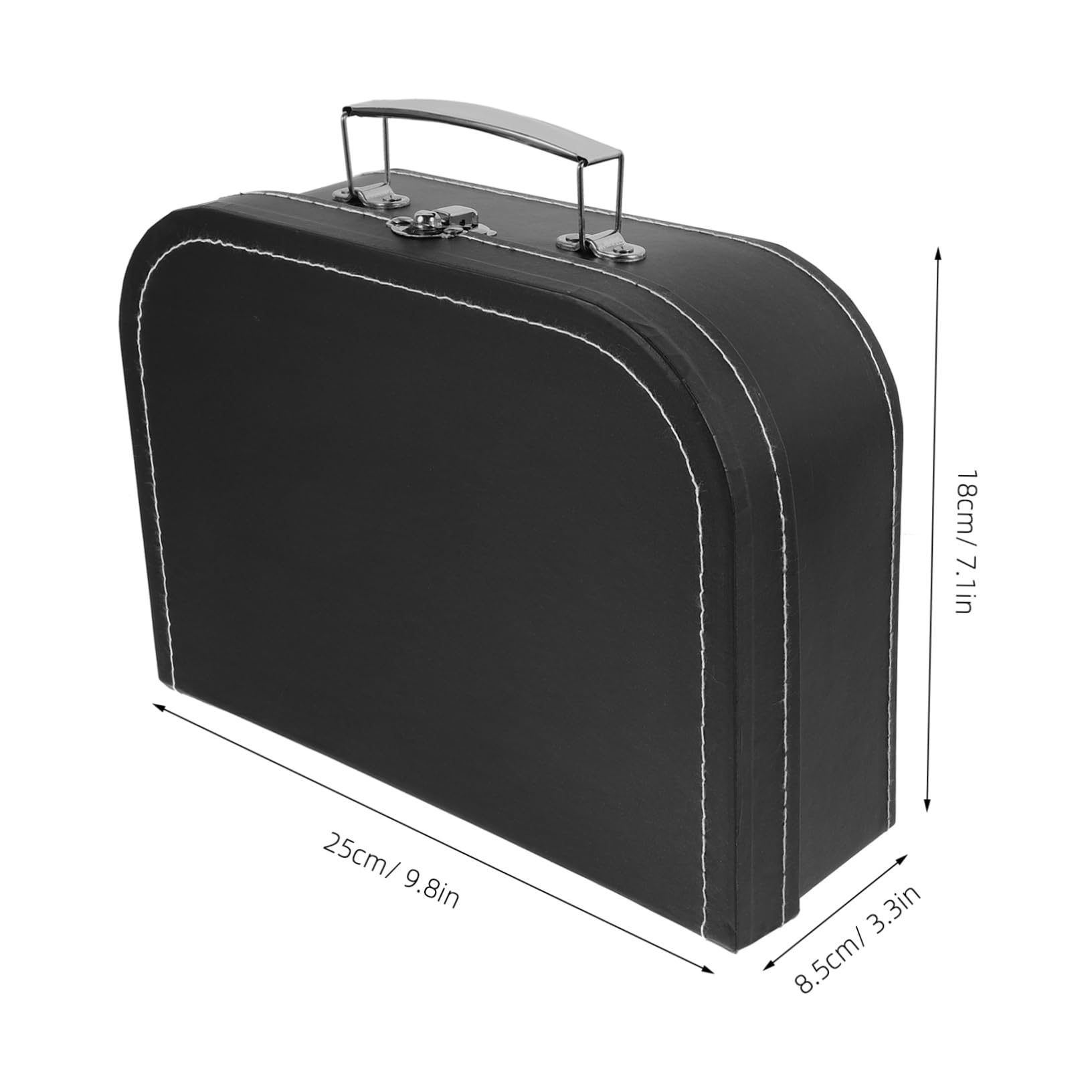STOBAZA Box Suitcase Storage Box Holder Wedding Party Party Supplies Case Packing Container Packing Suitcase Black Stainless Steel
