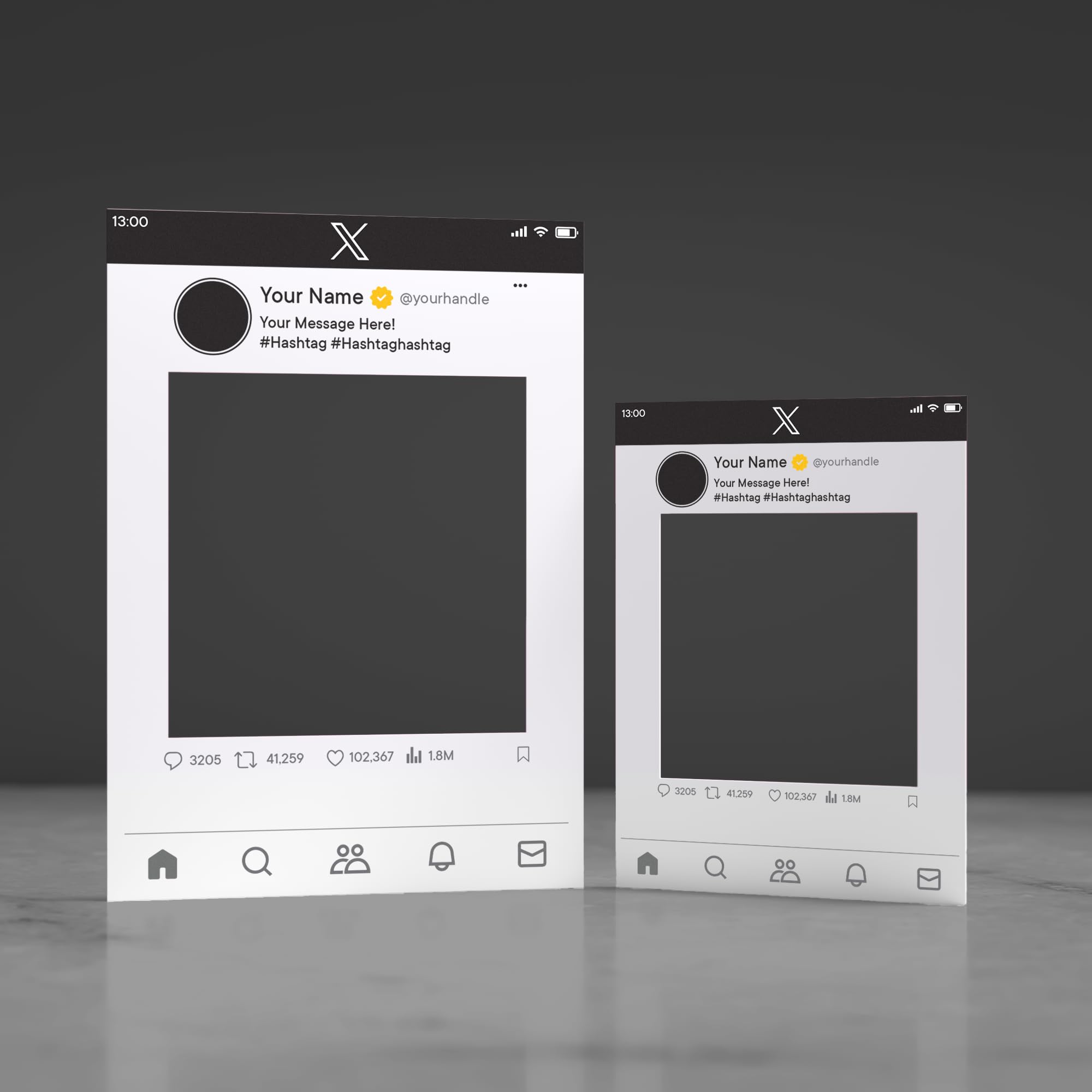 Customisable Social Media Selfie Frame Bespoke X effect Personalised Party Decoration Ideal Wedding Gift