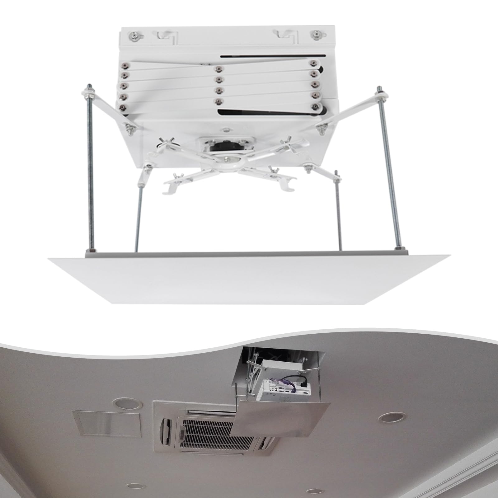 Supporto motorizzato per proiettore, 35 x 28 x 16 cm, portata fino a 10 kg, con telecomando per scuole, sale conferenze, studi ascensore da soffitto