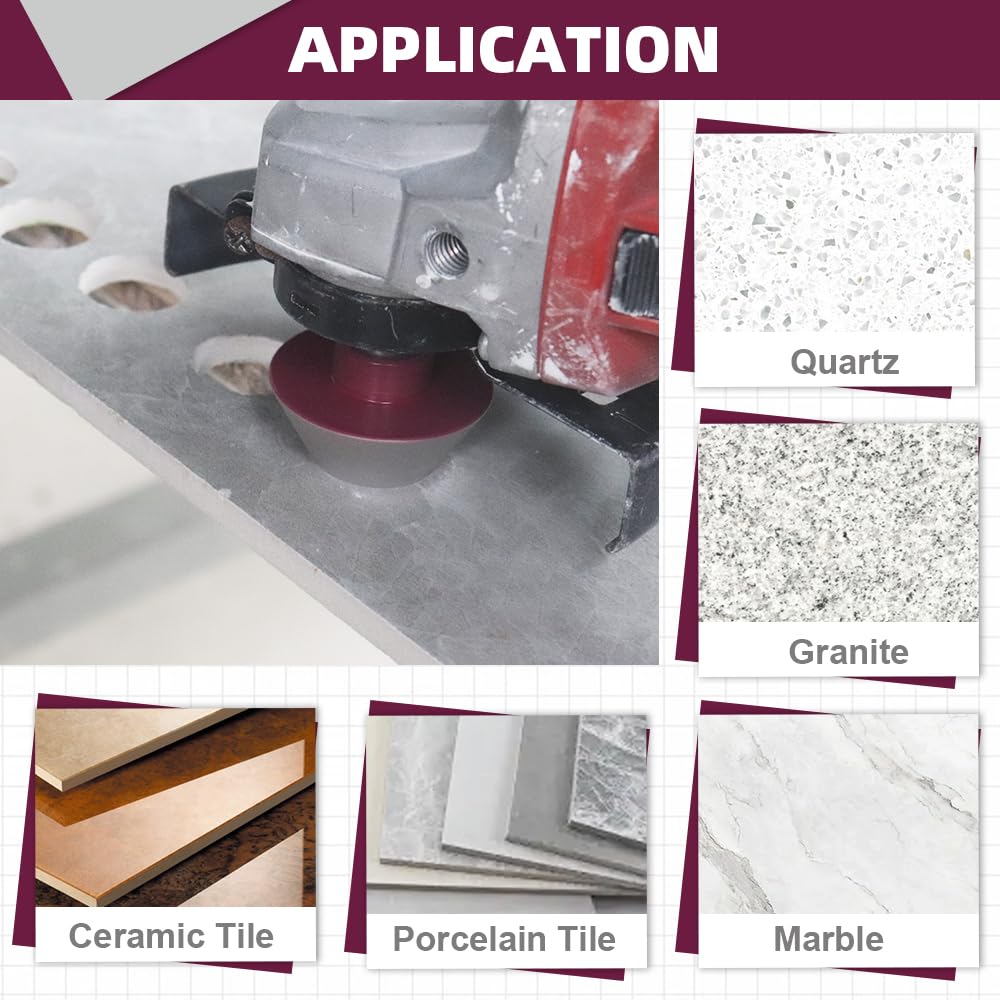Mèches de Chanfrein Diamant 50mm x M14 - Fraise pour Meuler Arrondir Tailler les Trous dans le Carrelage Céramique Porcelaine Marbre Granit
