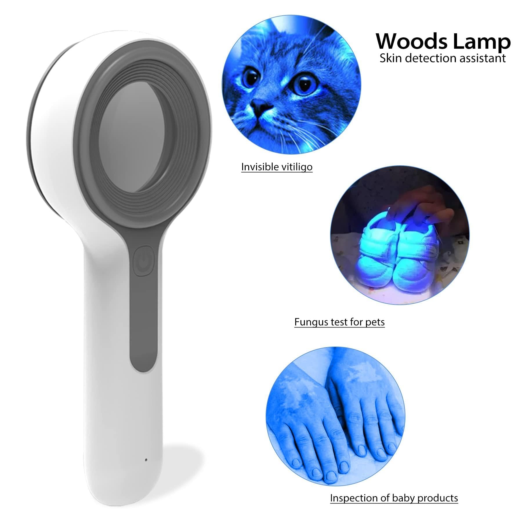 Analizador De Piel Con LáMpara Woods, Analizador De Aumento Profesional, Detector De Piel Recargable Para El Cuidado Del Hogar, 16 Fuentes De Luz Led, Sin Necesidad De Precalentar