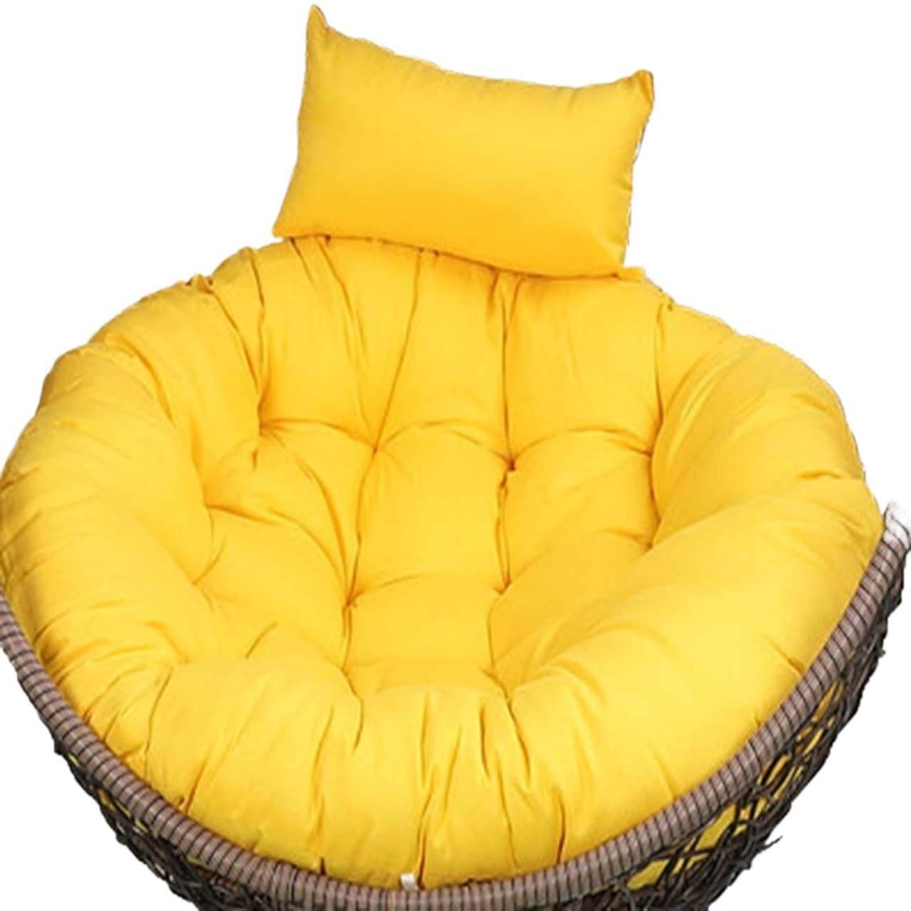 ERTsrhFD Washable Hanging Large Thick Swing Chair Cushion, Indoor Outdoor Garden Mat Pads for Chairs(Yellow)