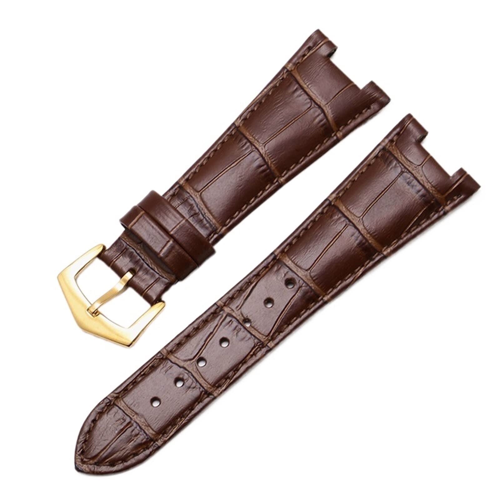 Bracelet montre cuir véritable Patek Philippe Nautilus marron-or chic - 8