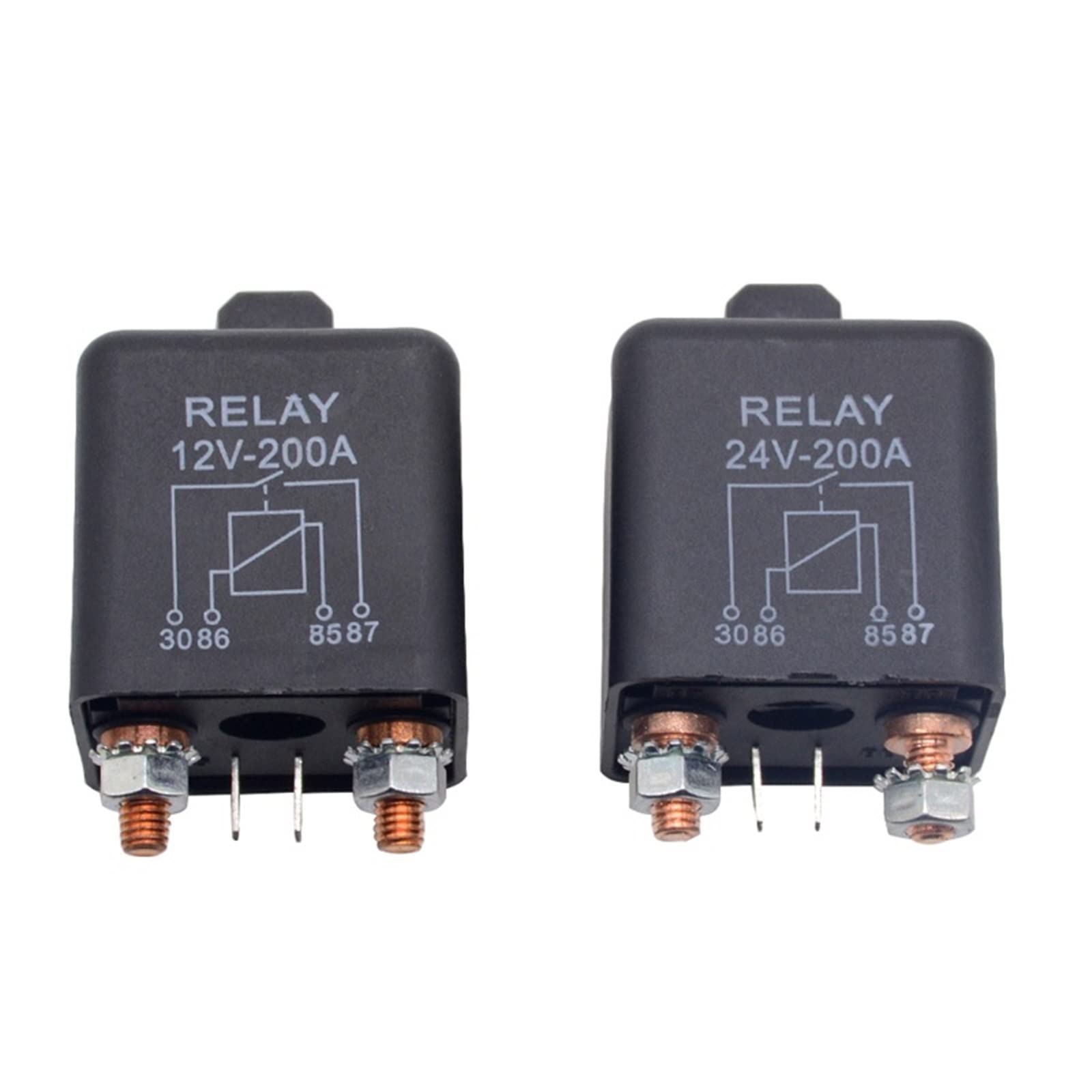 GJZIFGFWQ 1Pcs Car Truck Motor Automotive High Current Relay 12V/24V 200A 2.4W Continuous Type Relays(12v,Continuous type)