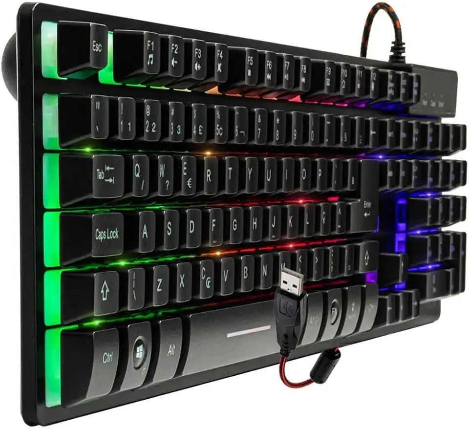 Teclado Gamer Semi Mecânico B-MAX, RGB, ABNT2, USB, Compatível com PC e PS4, Preto