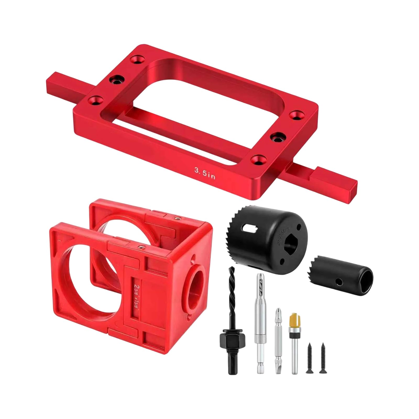 Hsioluted Set 2 Fixed Size Door Hinge For Door And Jamb Aluminum Hinge Template Set For Router Mortise Square Corner Joint Installation Set