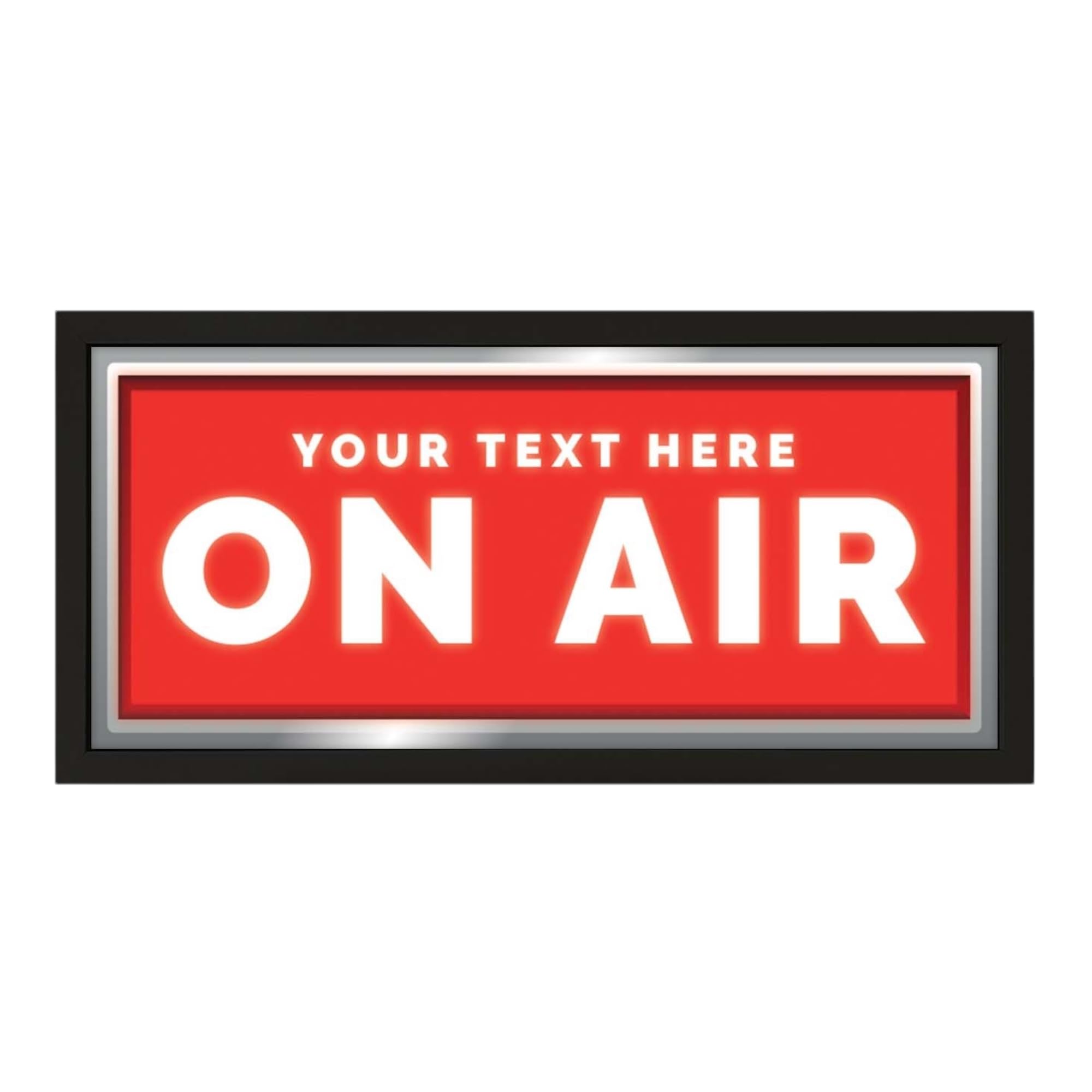Echo Three Black Personalised Wall Art Framed Print On Air |Custom Large Wide Room Sign |Dj Recording Artist Classic Retro Signage | Display Show Broadcasting | Live Social Media Content Creator Gift