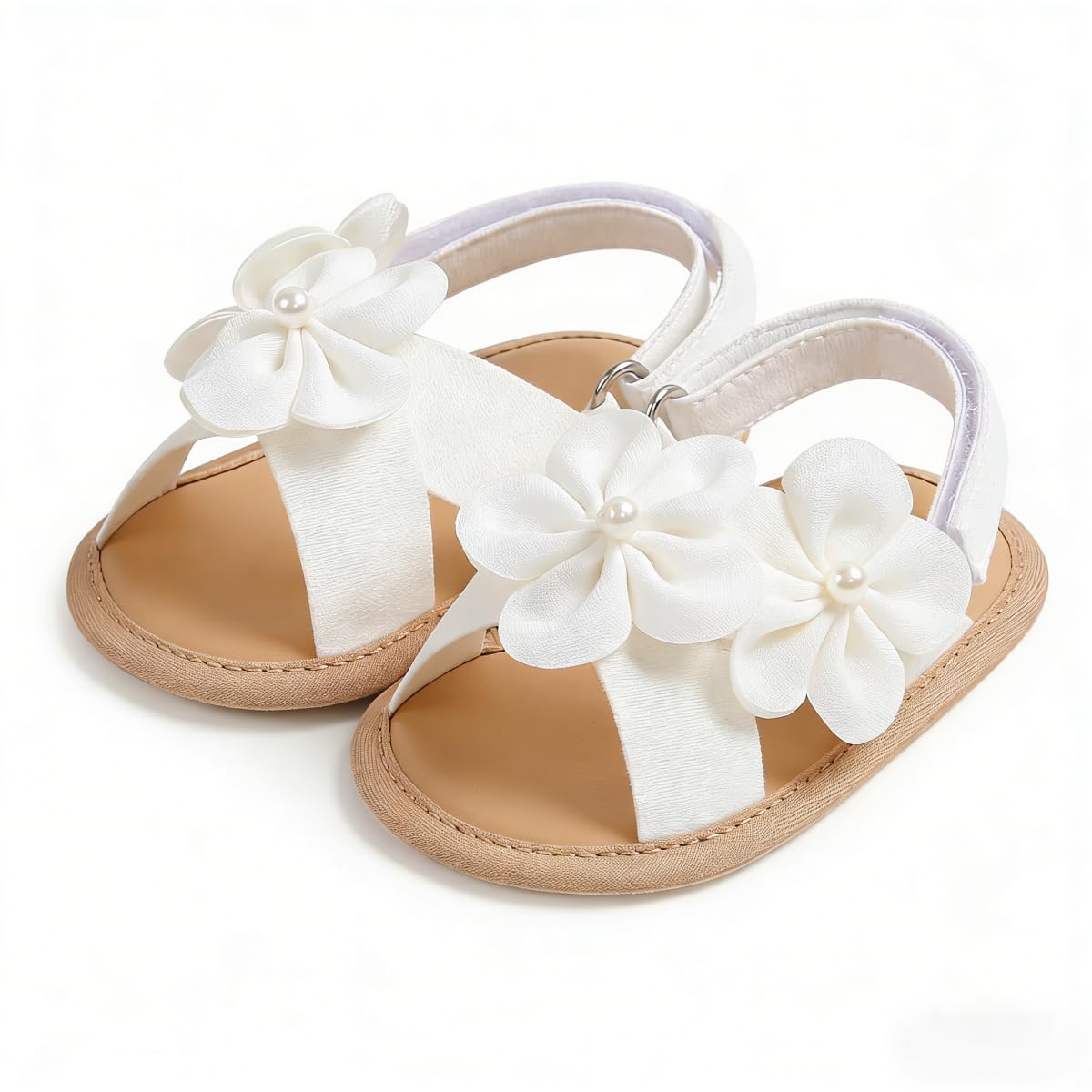 Meckior Infant Baby Girls Boys Summer Sandals Open Toe Lace Princess Dress Wedding Flats Shoes Newborn Toddler Soft Non-slip Sole First Walker Crib Shoes