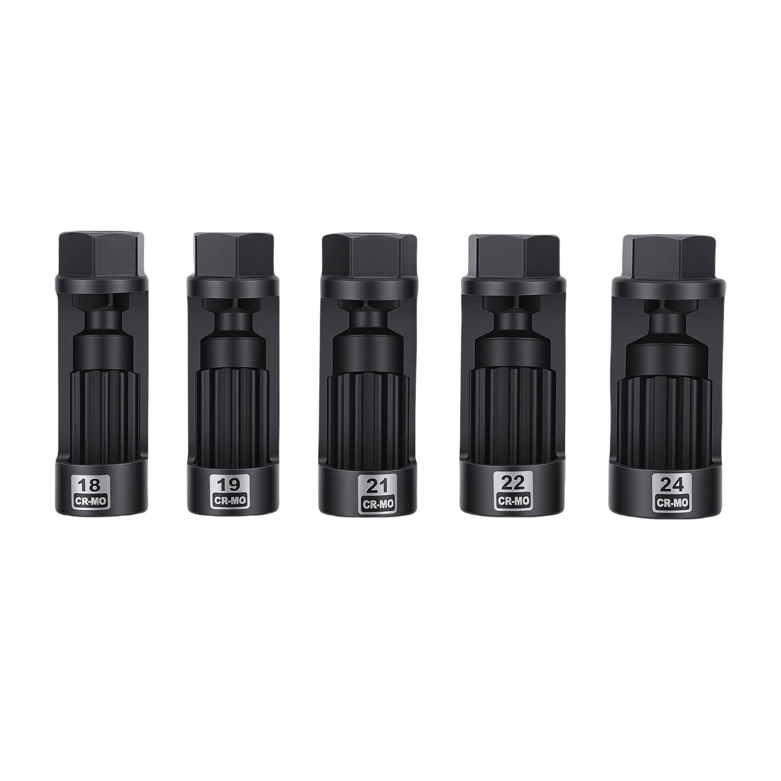 Set di Bussole per Dadi Puntone, Set di Bussole a 12 Punti CR MO, di per Sospensione con Attacco da 18 Mm, 19 Mm, 21, 22, 24 e 1/2 Pollice, Ideale per la Rimozione e la Sostituzione del