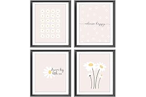 AEHIE Boho Daisy Flower Decor Wall Art Print