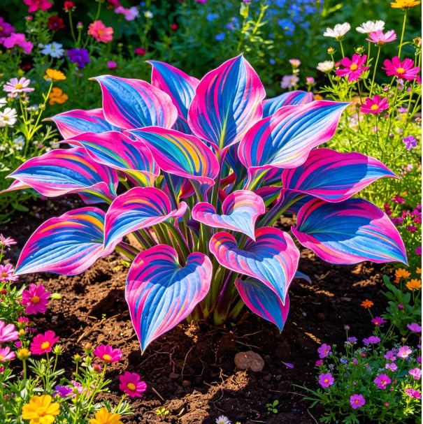 Hosta - Thrives in Shade - Tall and Elegant - Winter-Hardy - Suitable for Courtyard Landscaping, air Purification Hardy Perennial, Excellent Display-4 Bulbs-I