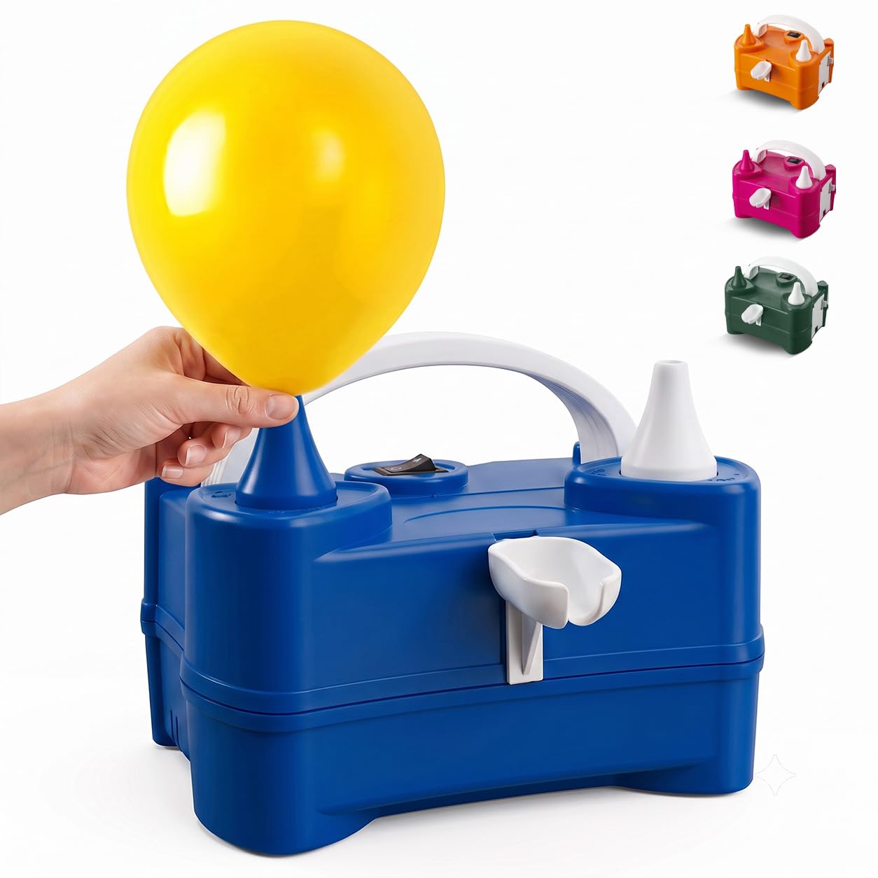 High Performance Electric Balloon Pump - Portable Air Blower with Double Nozzle, Balloon Inflator Blower Pump for Parties, Weddings, Birthdays, Activities and Festival Decoration (Blue)-picture-14