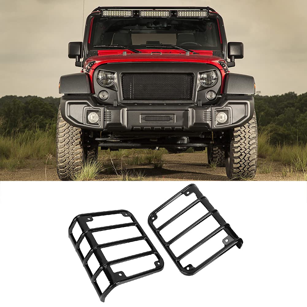Taillight Cover Rear Light Cover,1 Pair of Taillight Rear Light Lamp Cover Guard Protector Fits replacement for Wrangler JK 2007-2017(Black)