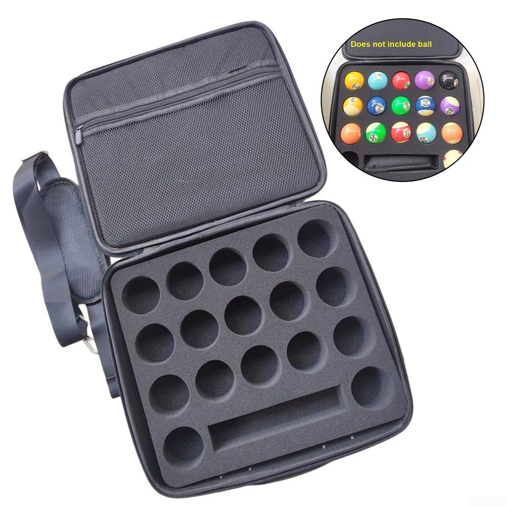 Custodia da biliardo con guscio rigido, fodera in EVA per piscina, snooker, palle da biliardo sportive, porta palline da biliardo americano in nylon adatto ai viaggi