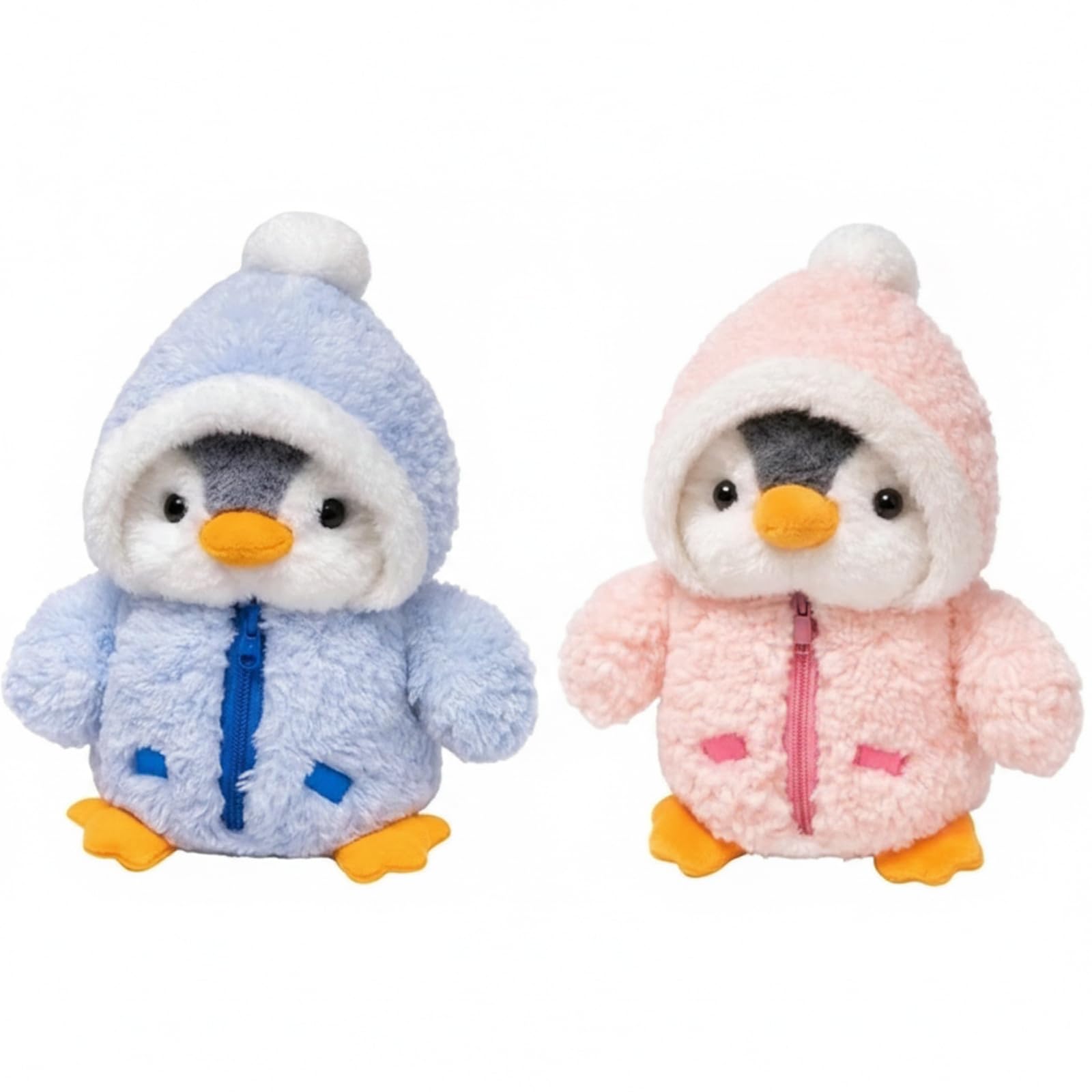 ZPSCXQ 2-Pack Penguin Plush Set, Pink and Blue Transforming Penguin Teddy, 23cm Cute Stuffed Animals for Kids, Soft Penguin Toys for Room Decor and Gifting