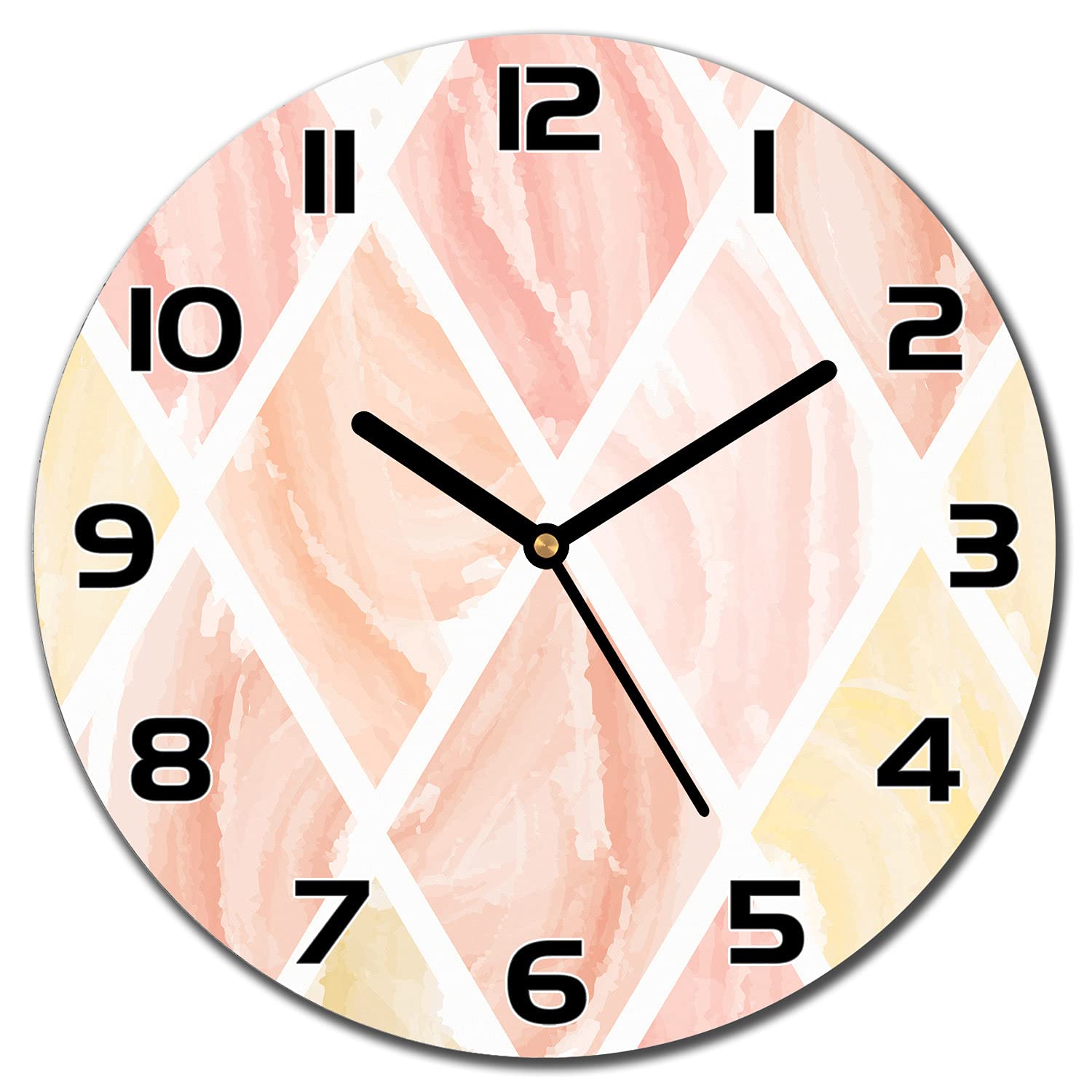 Horloge en verre murale scandinave de 30 cm de diamètre pour salon moderne