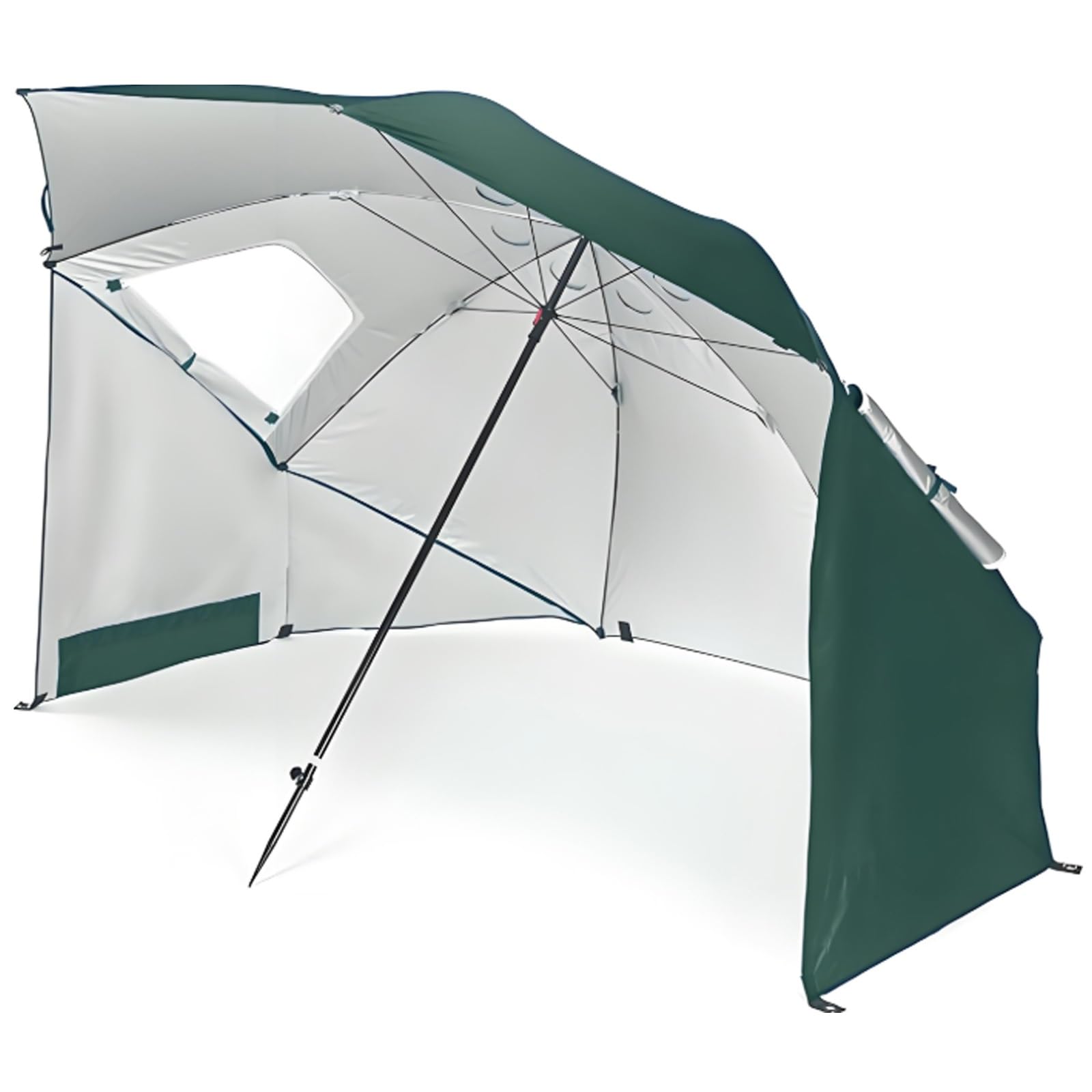Grand parasol de jardin pliable vert pour résoudre les problèmes de chaleur et de vent
