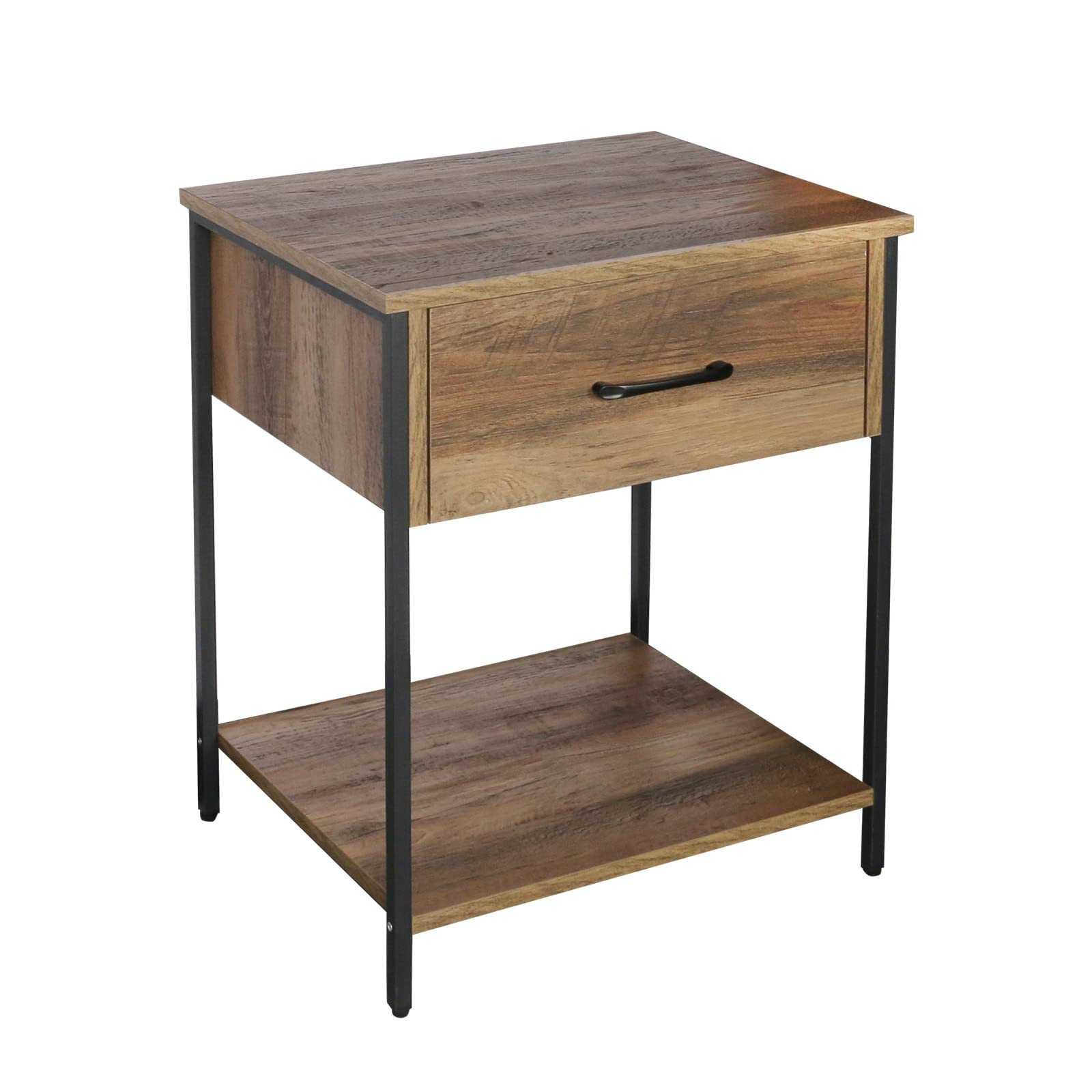 Buy Nightstand Simple Side Table, Teak Color Nightstand Knock Down