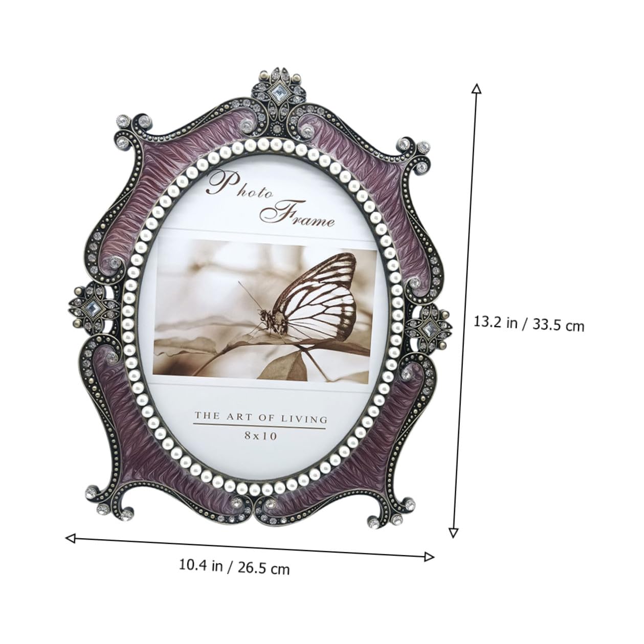 Toyvian Marco de Fotos Clásico Europeo Metálico 10 Pulgadas, Portafotos Decorativo para Boda y Hogar, Marco de Fotos Artístico Resistente para Salón, Dormitorio y Oficina
