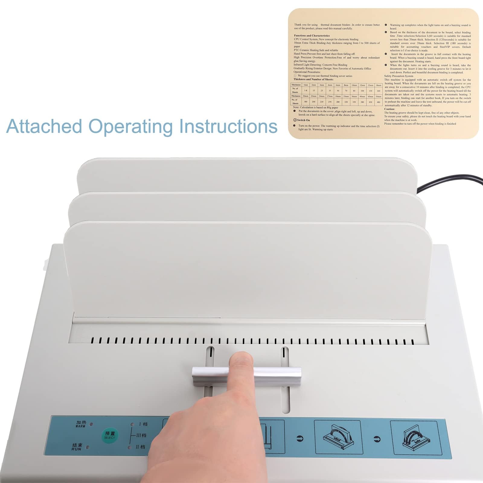 Rilegatrice termica, 500 fogli, formato A3, A4, A5, 220 V, per ufficio, casa, scuola