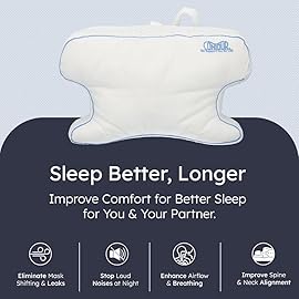 Contour CPAPMax 3-in-1 Adjustable CPAP Comfort Pillow for Side, Back or Stomach Sleepers to Reduce Air Leaks, Dryness & Mask Discomfort - Works with All Mask Types
