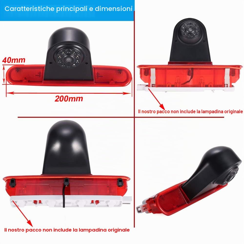 Display LCD TFT per specchietto retrovisore da 7 pollici + HD visione notturna luce freno telecamera di ricambio per Fiat Doblo 263/Opel Combo/Fiat doblo II 2 Cargo Kasten/station wagon