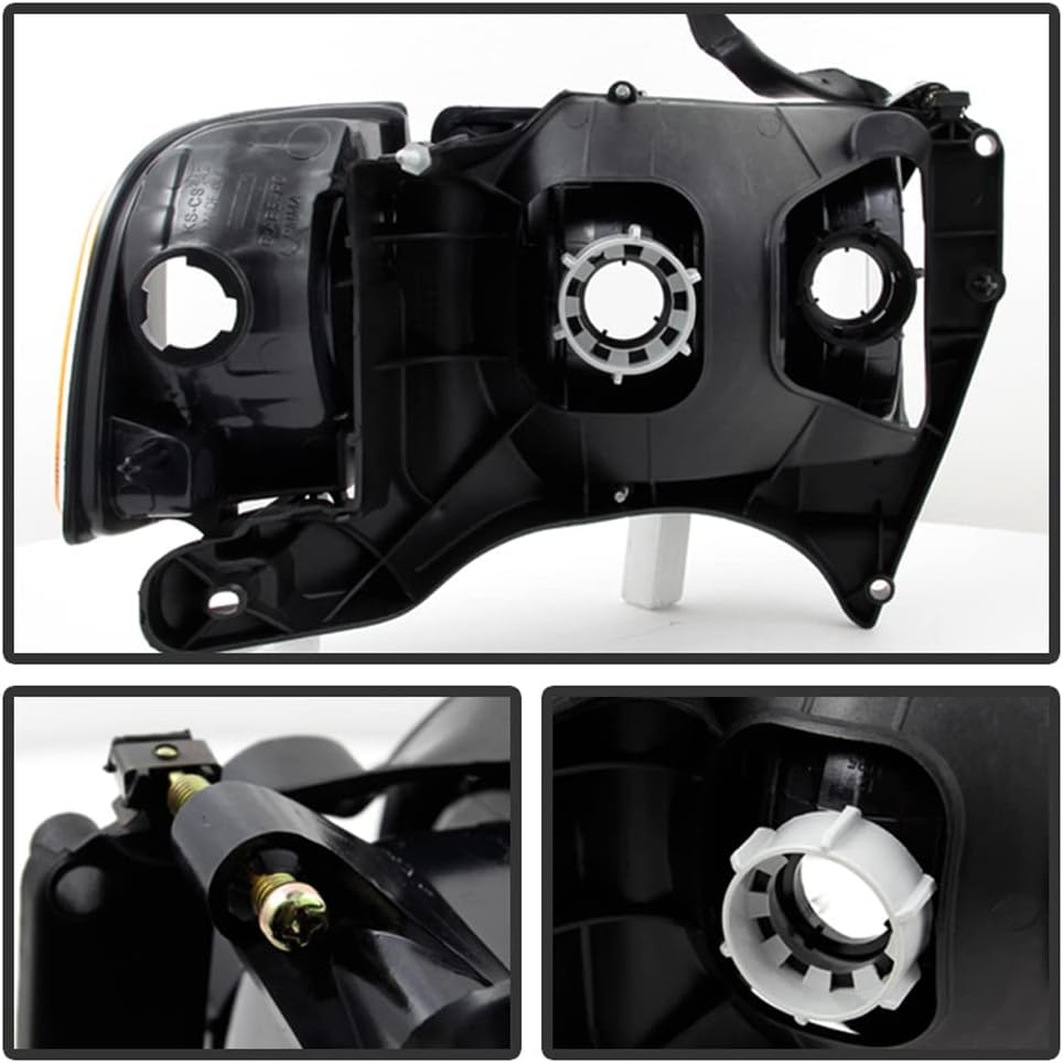 ACANII - For Chrome 1999 2000 2001 Dodge Ram 1500 Pickup Sport Headlights w/Corner Lights Driver + Passenger Side