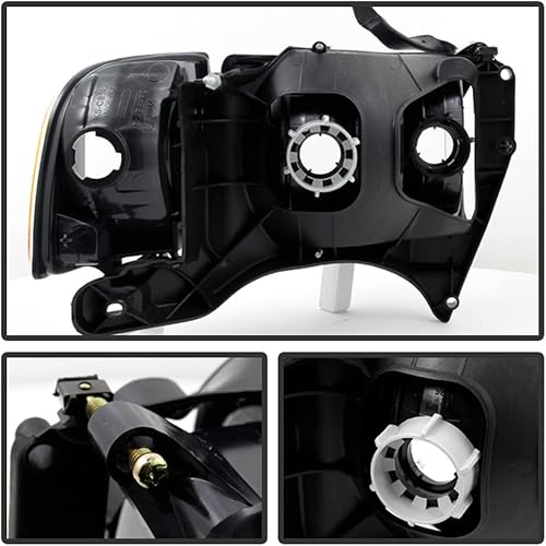 Miniatura 2 de ACANII - Faros delanteros deportivos Chrome 1999 2000 2001 Dodge Ram 1500 Pickup con luces de esquina para conductor + lado del pasajero