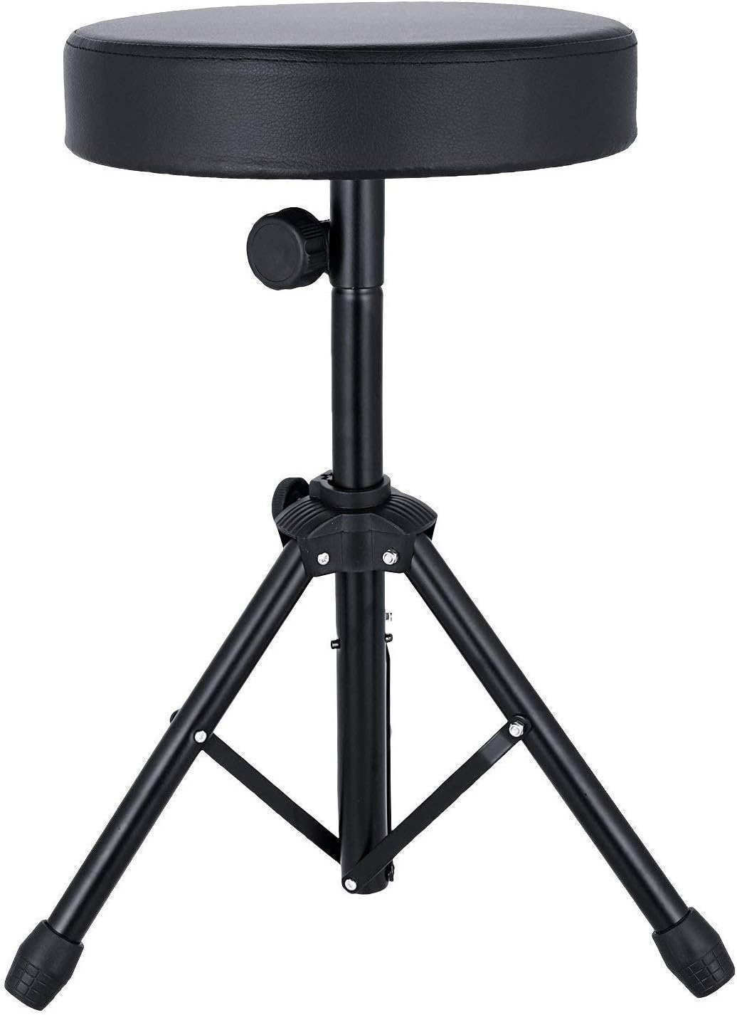 Drum Thrones Adjustable Padded Drum Stool with Anti-Slip Feet for Adults and Kids (Upgrade-Black)