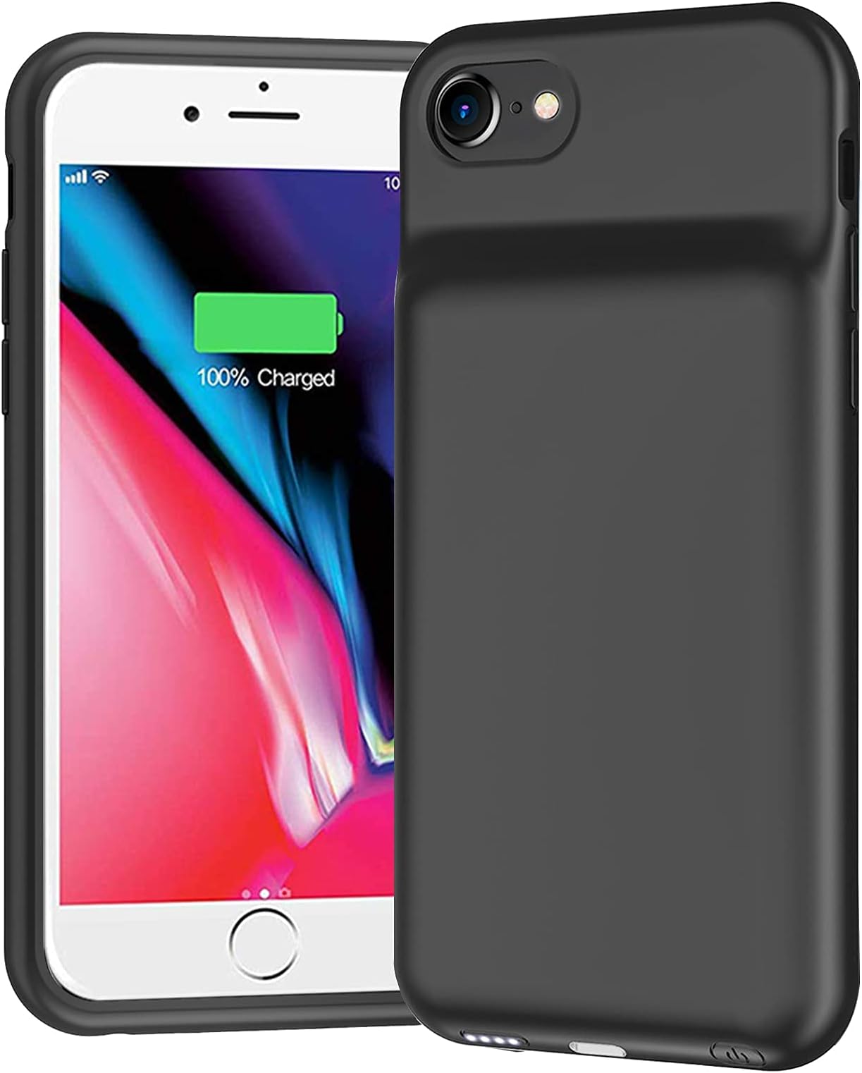 Battery Case for iPhone SE 3/7/8/6/6s/SE 2020, 6500mAh Portable Protective Charging Case Compatible with iPhone SE 3/SE 2020/8/7/6/6s (4.7 inch) Extended Battery Charger Case (Black)