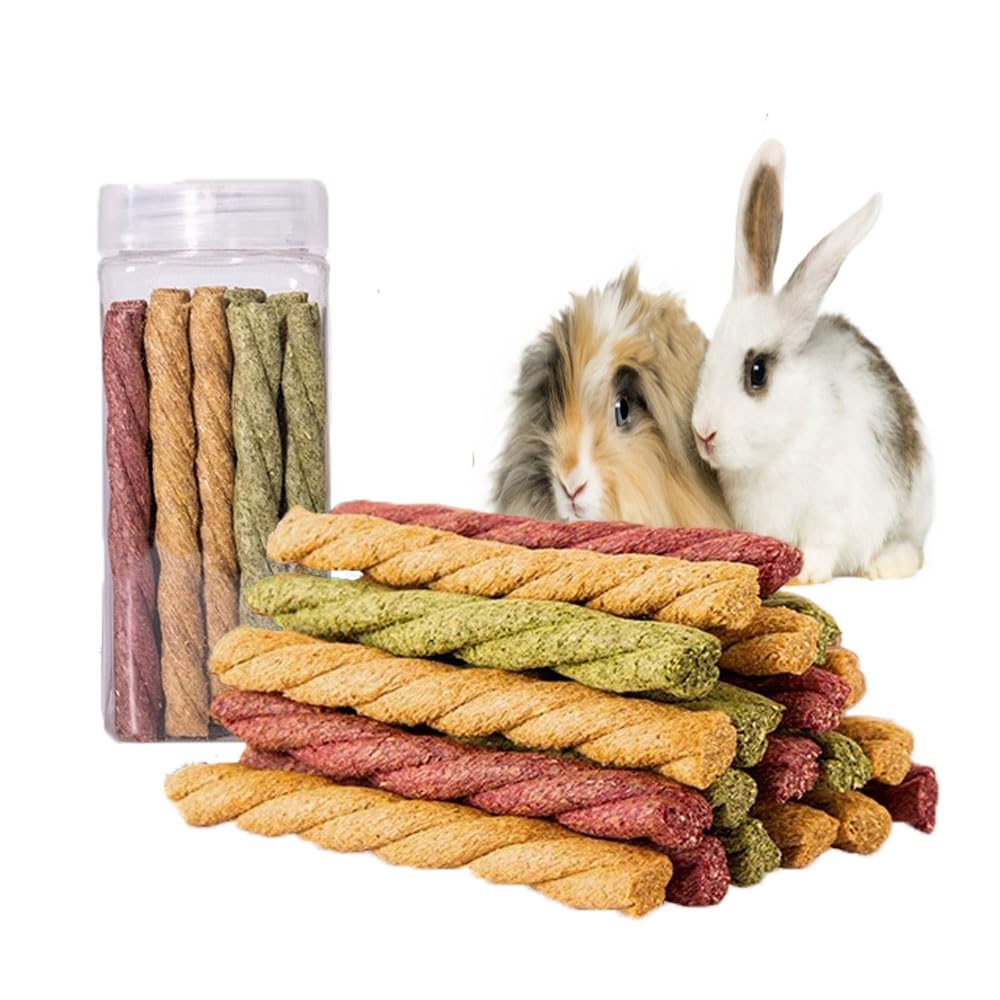 Dbeans Flourithing 20 pcs Mixed Flavours Rabbit Toys Like A Twist Hamster Treats Chewing Stick Edibles for Guinea Pig Teeth