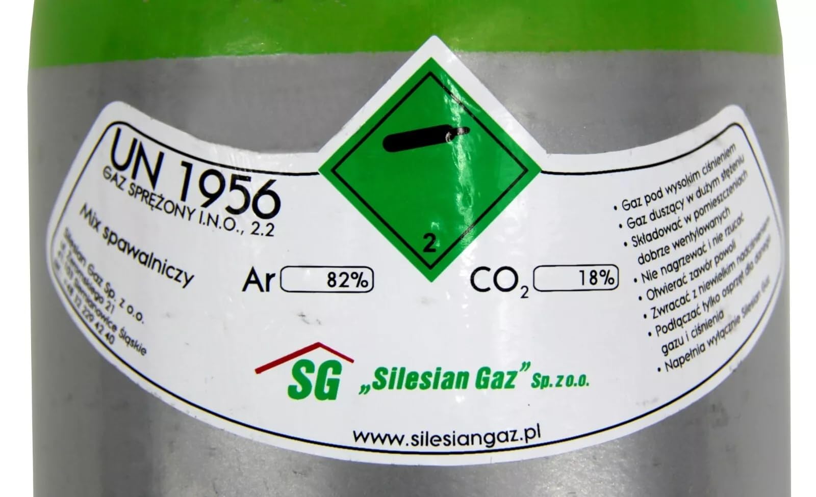 Argon Gasflasche CO2 Zylinder Schutzgasflasche 5L - Argon CO2 Schutzgas MIX 82/18 gefüllt 150bar - Schweißgas für MIG/MAG WIG - 10 Jahre Zulassung - Neuware mit Schutzkappe