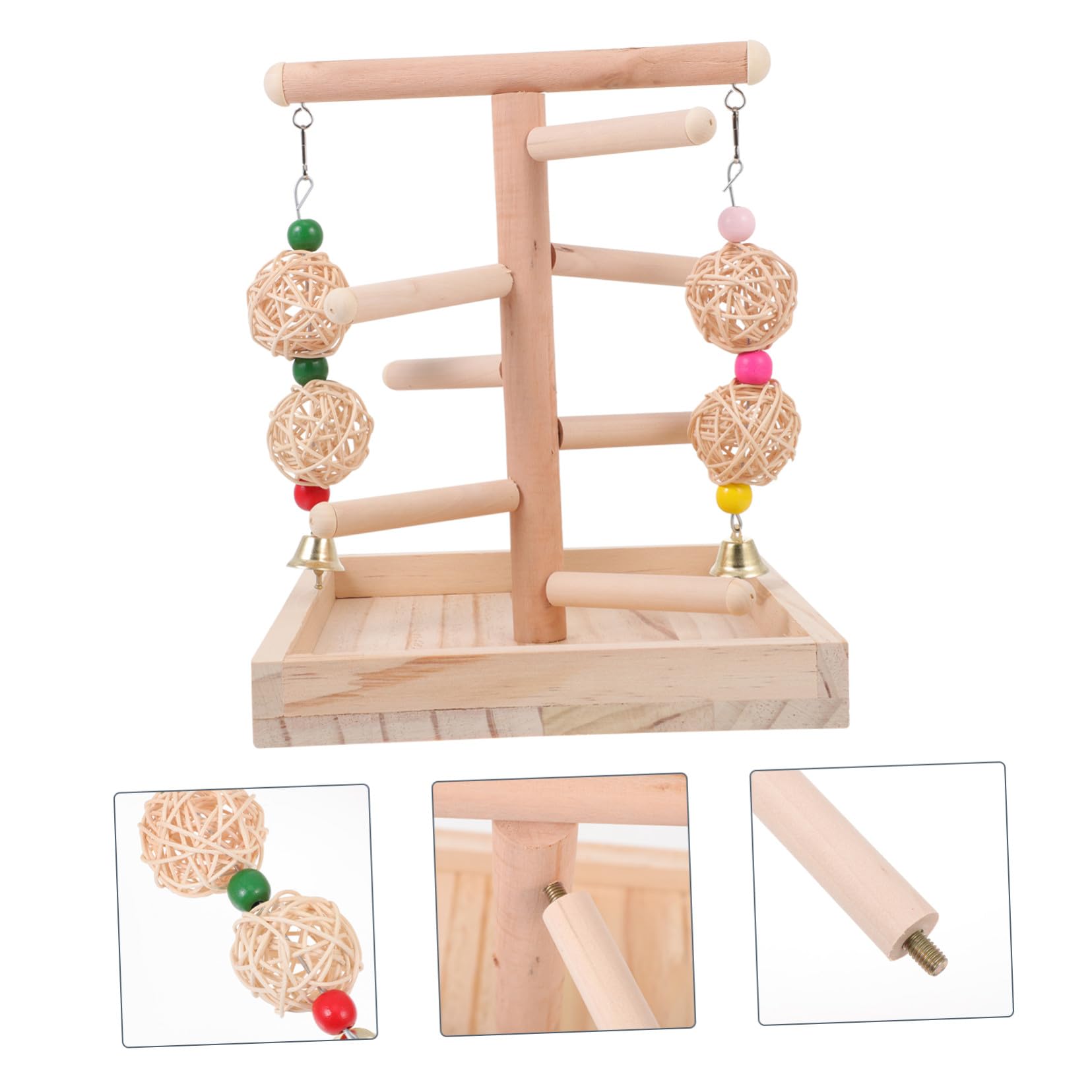 Hemobllo Gioco per Pappagalli Trespolo e Scala, 1 Pezzo, Legno | Gabbia Voliera, Accessorio per Uccelli e Animali Domestici, Supporto Stabile per Arrampicata