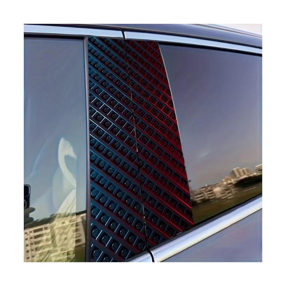 Dabhuoc One Color Car Parts 2 Pcs Car Door Post Decals Diagonal Bump Grid Scratch-Resistant Protective Film