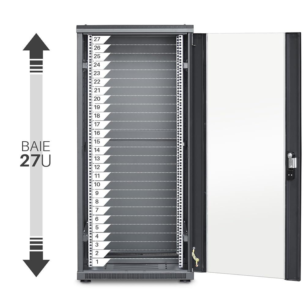 Waytex 37435M Armoire Baie de Brassage réseau 27U Noire 600x600 livrée montée