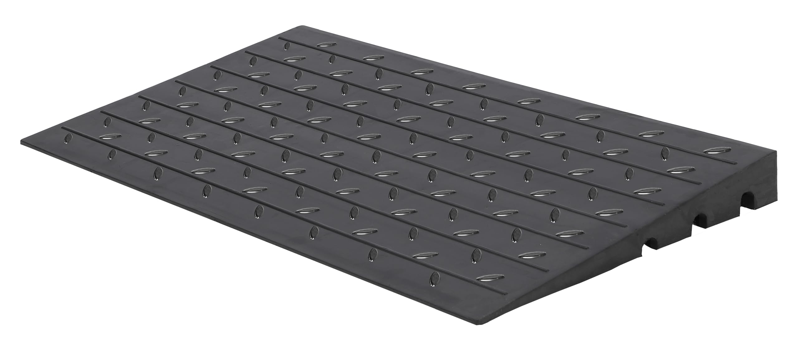 Towallmark Rubber Threshold Ramp Doorway, 4’’ Rise Wheelchair Threshold Ramp, 2500LBS Capacity No-Slip Driveway Curb Ramps for Wheelchair Mobility Scooter Power Chairs with 3 Channels Cord Cover