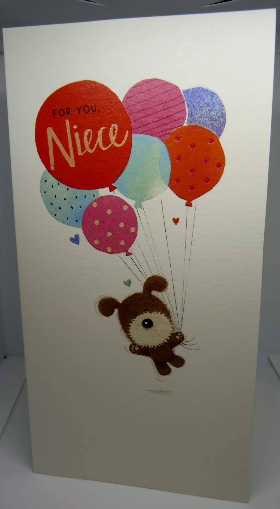 Biglietto Auguri Compleanno UK Greetings Per Pronipote Con Palloncini E Farfalle E Dettagli Oro - 4