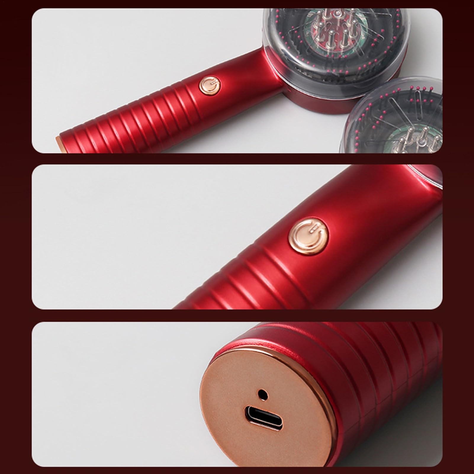 Massaggiatore per cuoio capelluto con luce rossa 2 in 1 Pettine