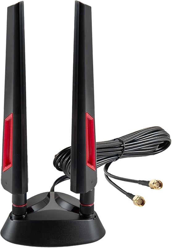WiFi 7 Antenna Magnetic Base 9dBi Antenna with RP-SMA Male Connector for WiFi 7 Router PC Desktop Computer PCI-E Card Asus Gigabyte Gaming Motherboard, Eifagur