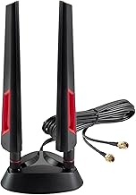 WiFi 6E Tri-Band 2.4GHz 5.8GHz 6GHz Magnetic Base Antenna Aerial for PC Desktop Computer Gaming Motherboard PCI-E Wireless Router Hotspot Network Range Extender Booster