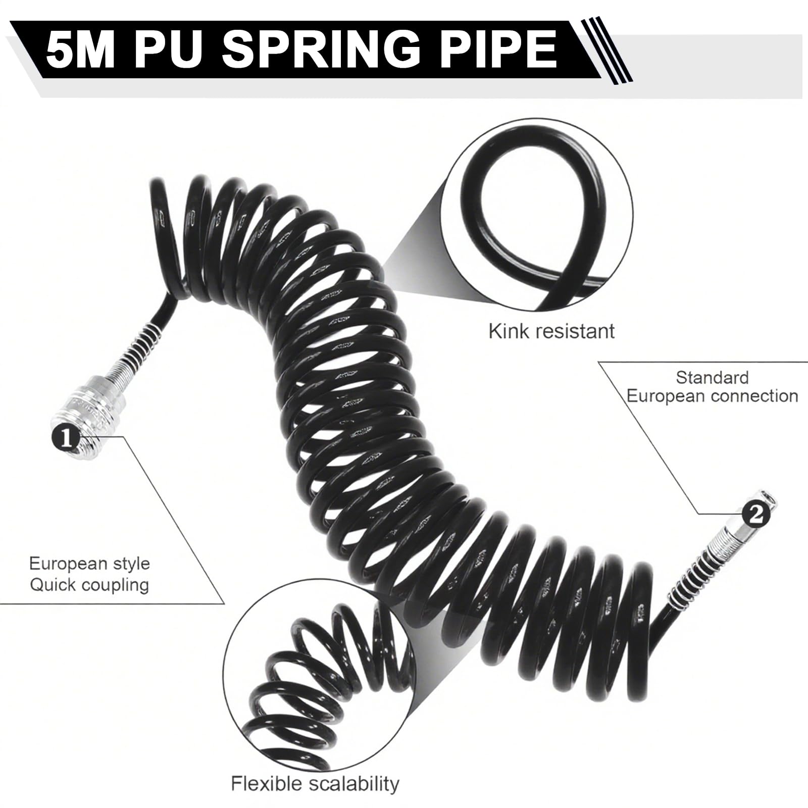 STANLEY Luchtslang spiraal 6x8 mm 5 meter 176505XSTN kopen! | HORNBACH