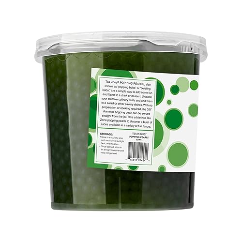Miniatura 3 de Tea Zone Popping Pearls. Popping Boba, perlas negras con jugos saborizados, frasco de 7Lb